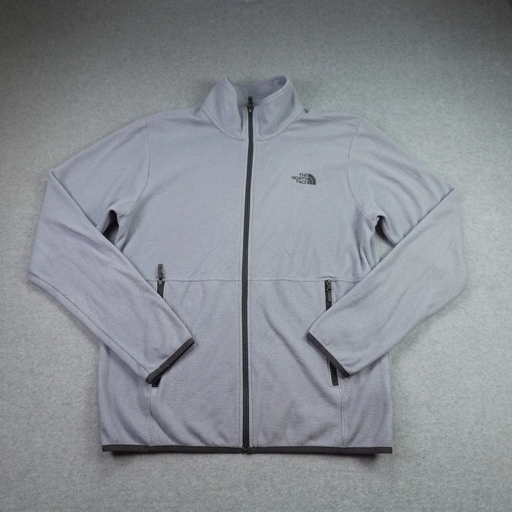 The North Face Jacket Mens Medium Gray Casual Full Zip Fleece Outdoor